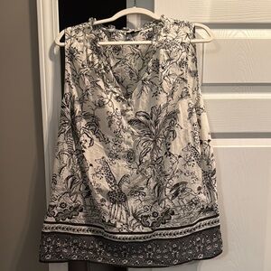 Talbots Black and White Wrap Tank Top